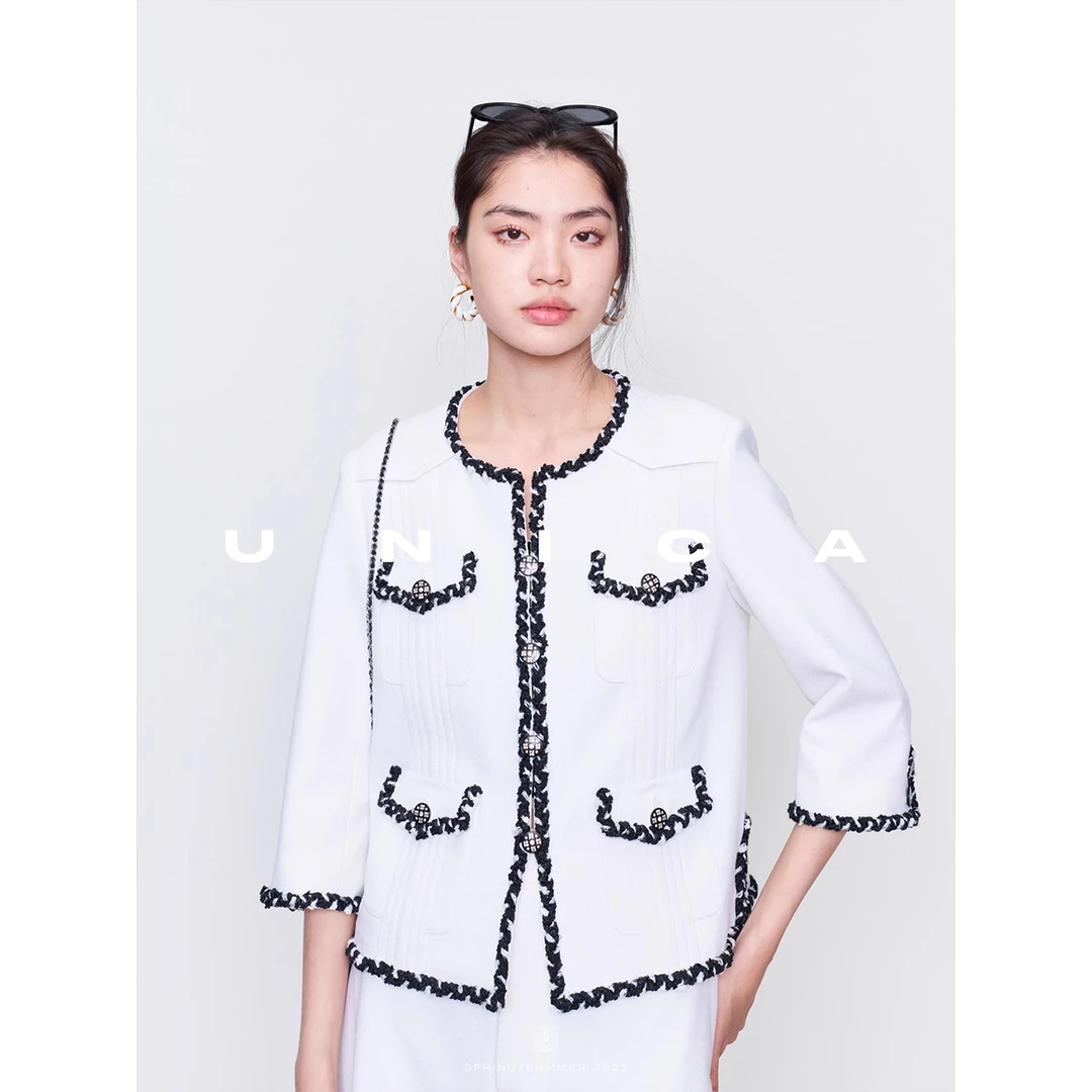 UNICA【现货】意大利嵿奢厂牌进口双C原b面料_冰晶山茶花小香套装