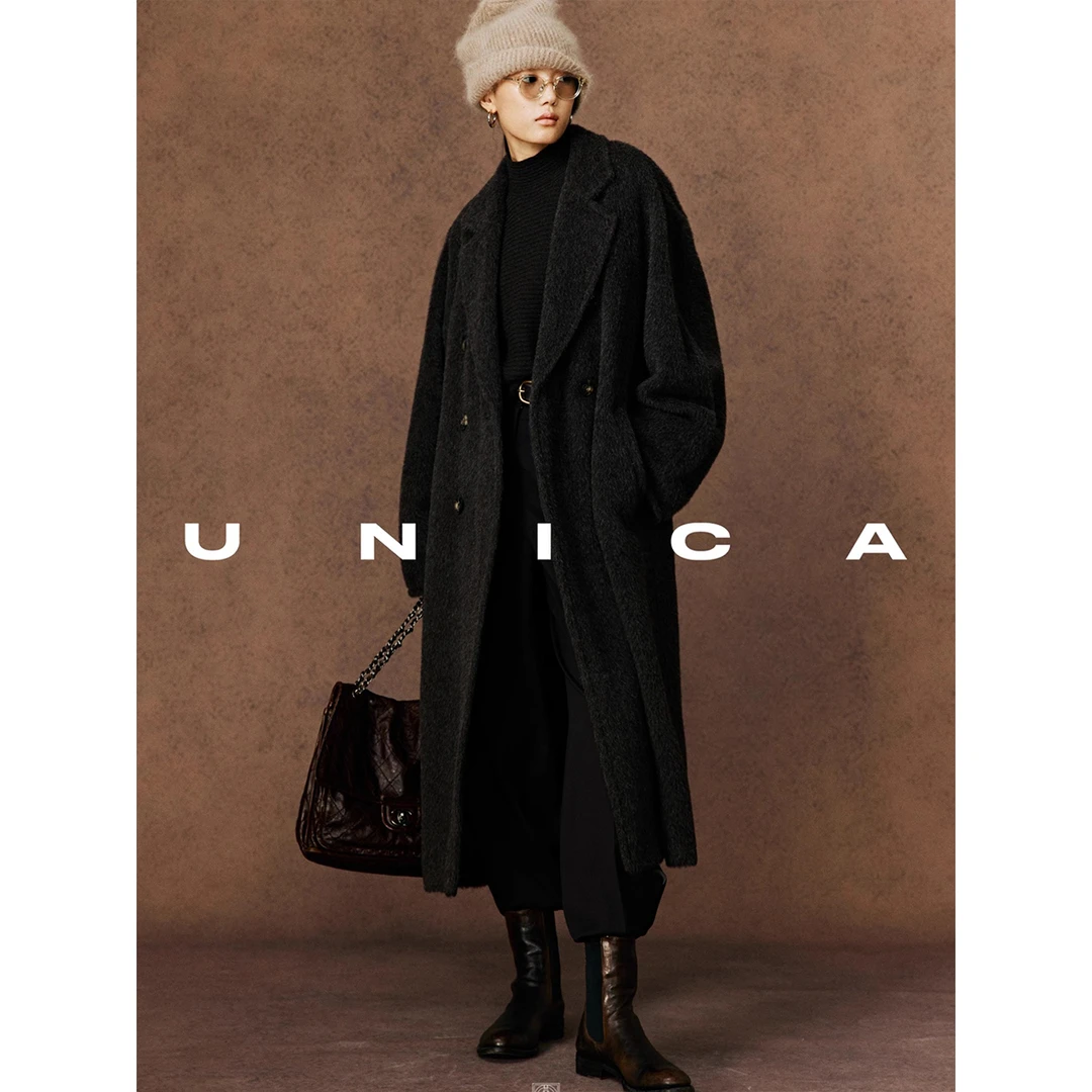 UNICA羊驼毛之巅_秘鲁进口INCA无染色羊驼毛经典Madame毛呢大衣