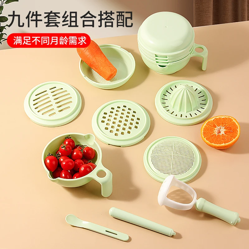 研磨碗辅食碗婴儿专用辅食工具全套宝宝研磨器手动压泥器捣泥神器
