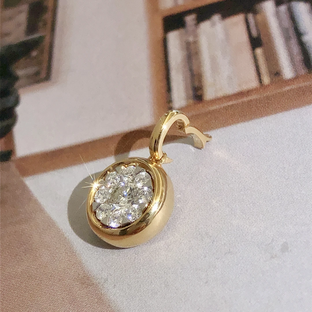 【皇冠轻奢】18k金 | 50分半克拉天然真钻泡泡吊坠 8围1豪华爆闪