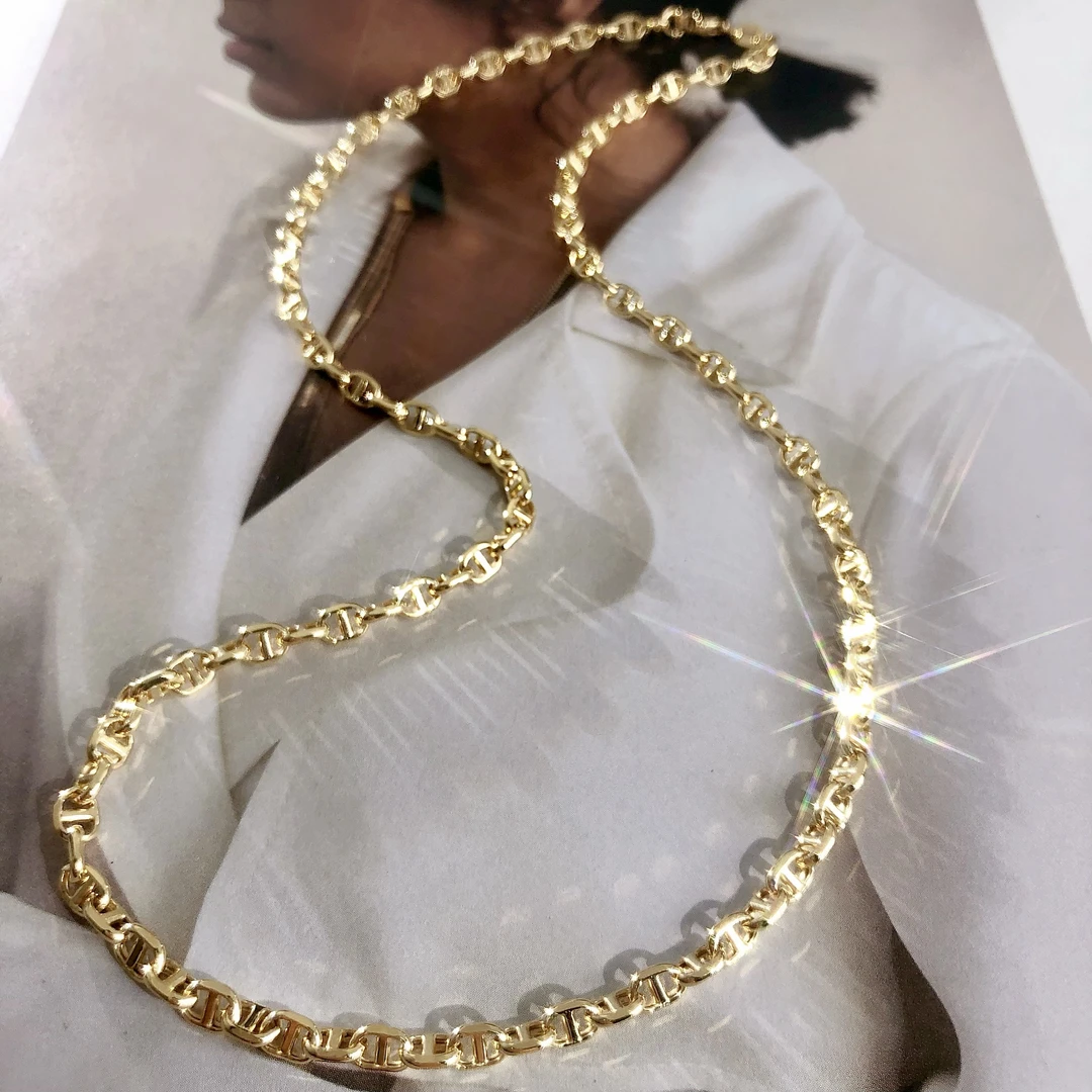 【皇冠轻奢】18k金 | 意大利3.5mm立体猪鼻子项链 时尚质感ins风