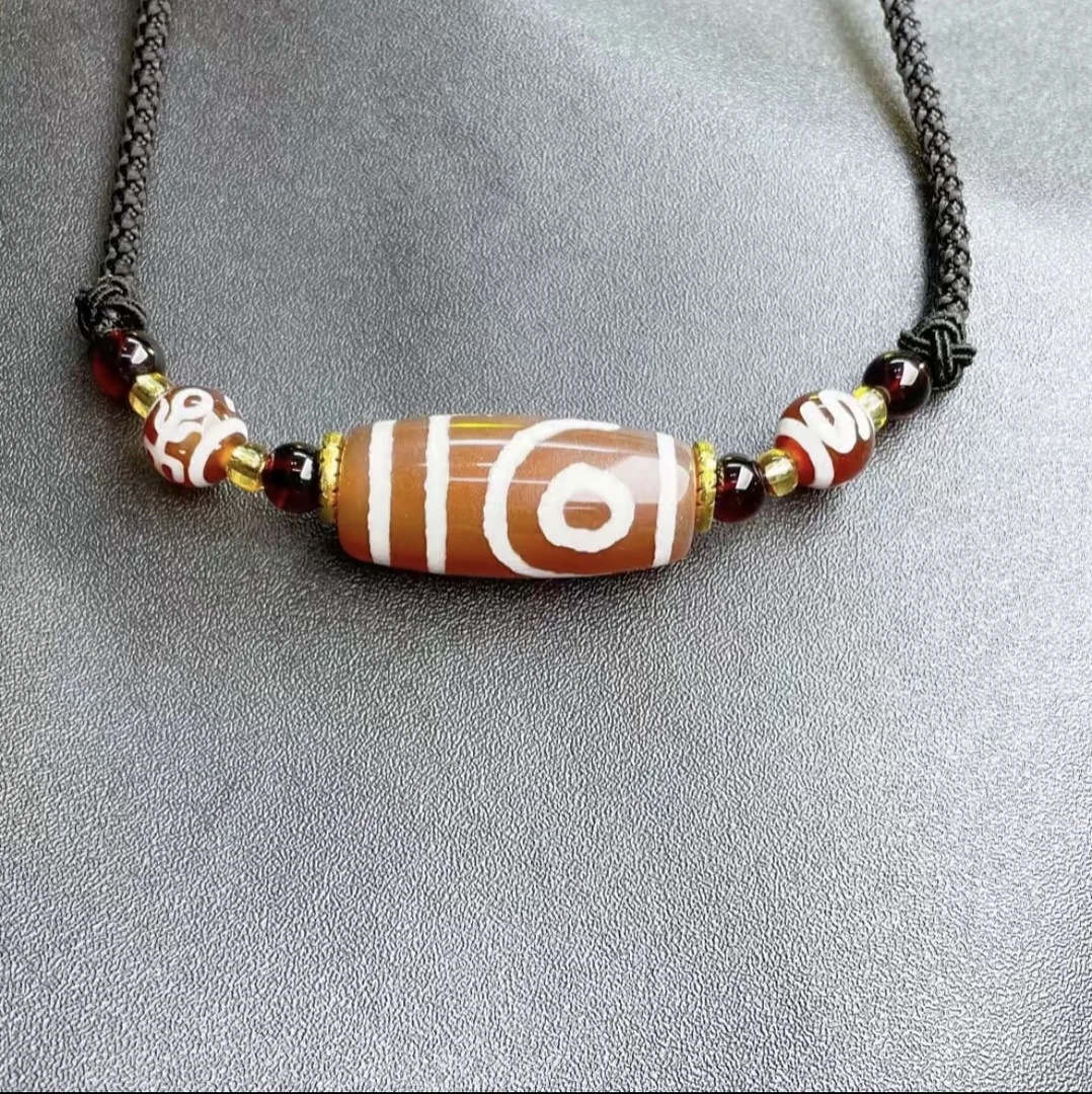 合金项链 藏珠二眼复古皮质锁骨链300时尚编绳颈链颈饰