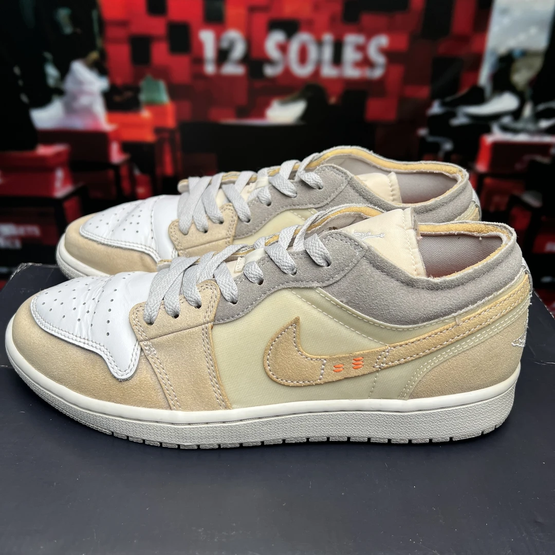 42.5码//Nike Air Jordan 1 AJ1 华夫鞋 低帮板鞋 米白灰