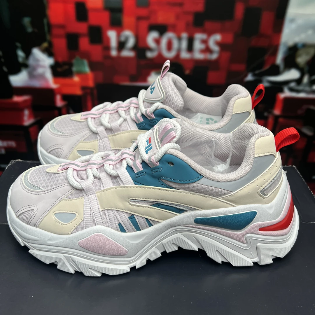 39码/公价899/FILA 斐乐 鱼刺系列 防滑耐磨 老爹鞋 白黄