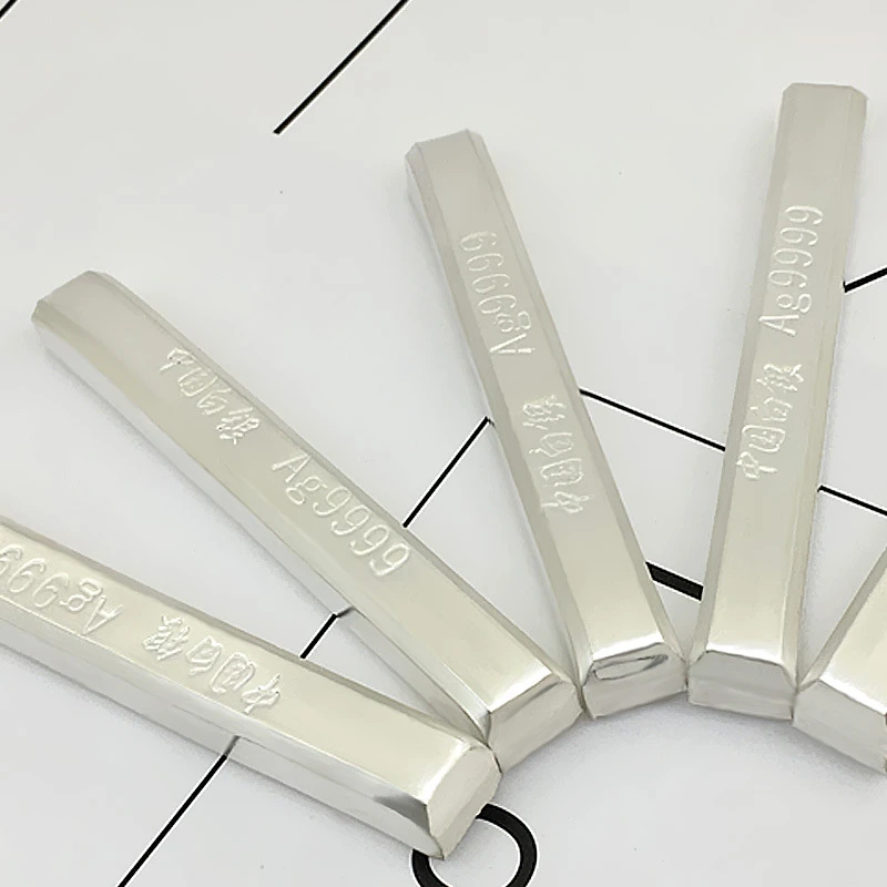 中国白银9999足银银条银板纯银加工银块投资银锭实心