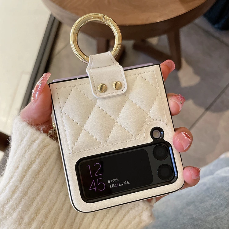 适用三星zflip5手机壳折叠屏新款小香风zflip4/3保护套指环支架