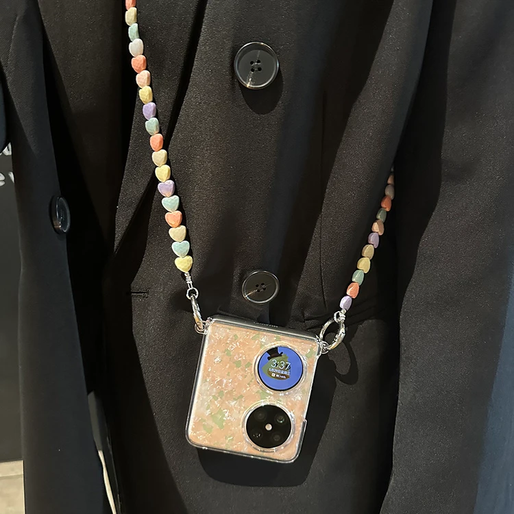 炫彩大理石适用华为Pocket 2手机壳折叠屏P50宝盒新款透明简约