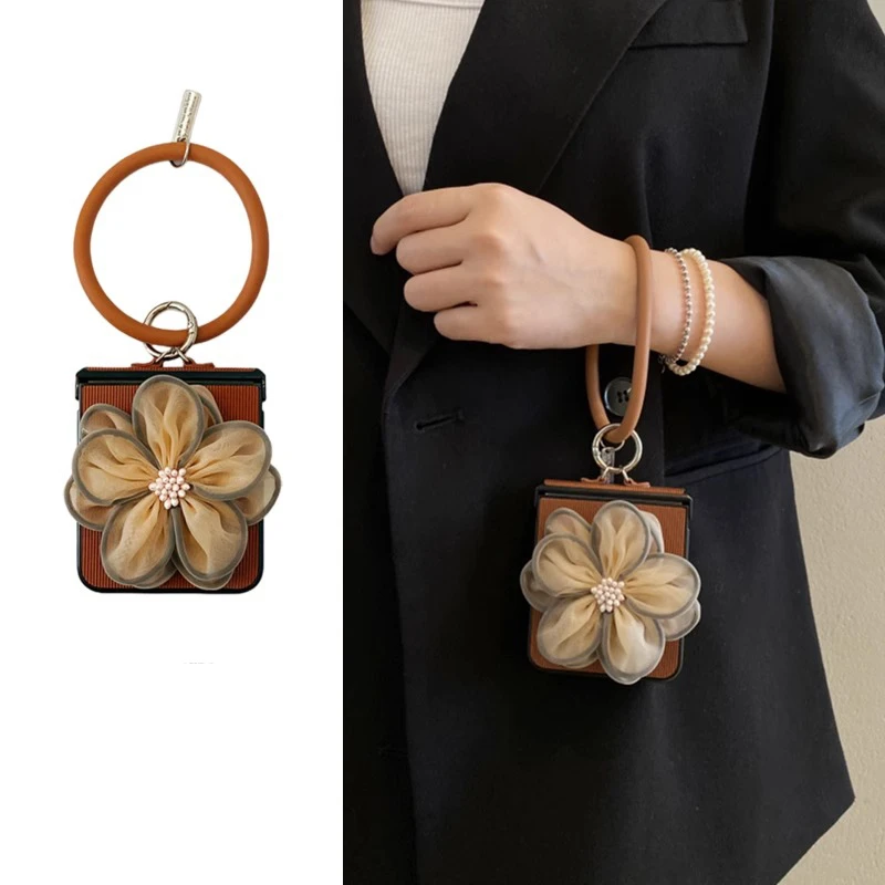 适用oppofindn3flip手机壳华为novaflip折叠屏焦糖色三星zflip6/5