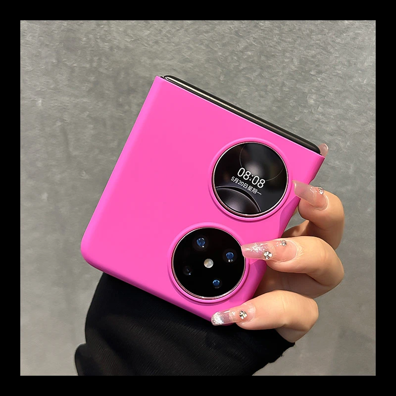 ZHIGE适用华为pocket2手机壳纯色液态新款高级感p50pockets折叠