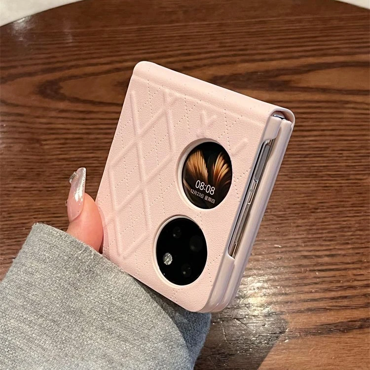 华为P50pocket女新款菱格皮纹Pockets宝盒壳P50Pocket S时尚2全包