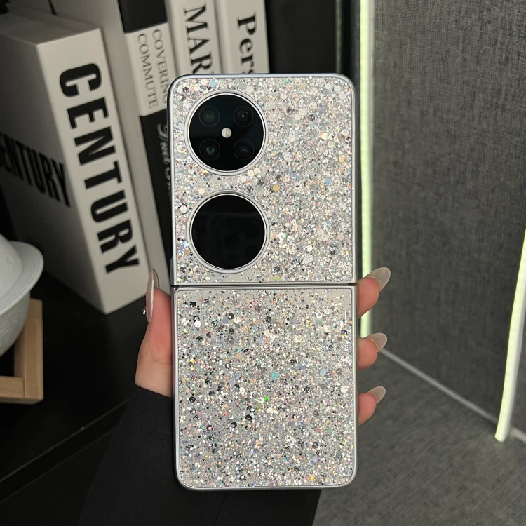 时尚奢华高档满屏闪粉镶钻华为pocket2手机壳pockets网红p50宝盒