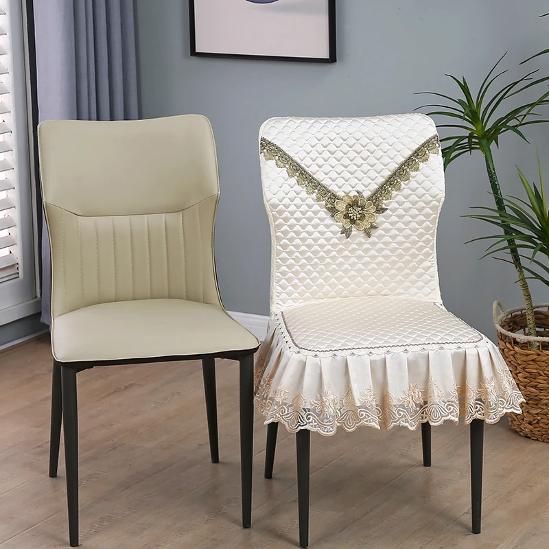 轻奢月牙椅套北欧弧形椅子套罩防滑加厚加棉四季通用皮质餐椅套罩