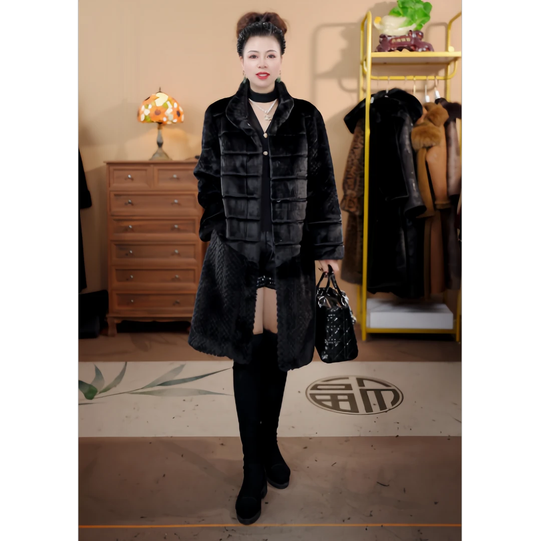 1043冬季新款气质中长款时尚女士休闲外套潮流无