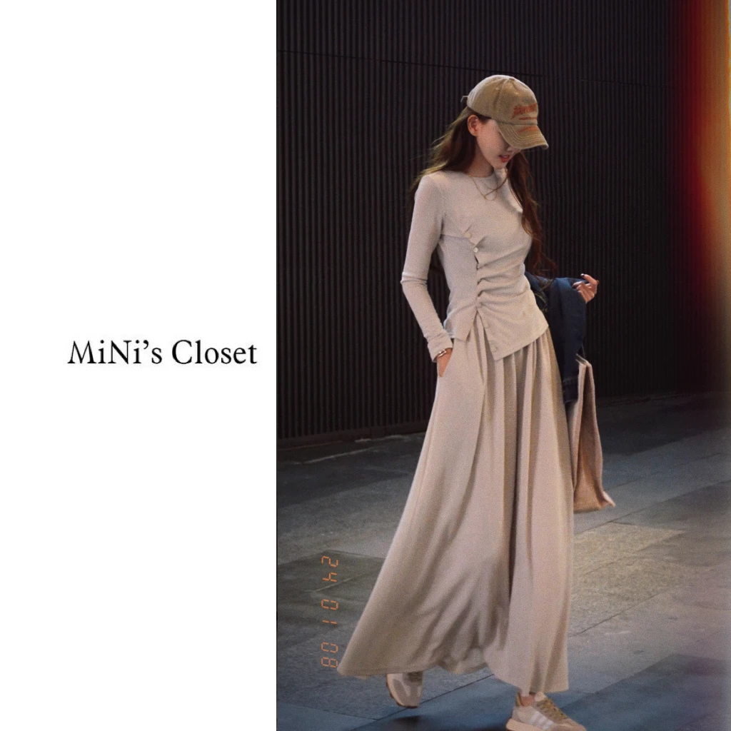 【MiNi推荐】设计师款高级感立体裁剪不规则半身裙套装两件套JC0361