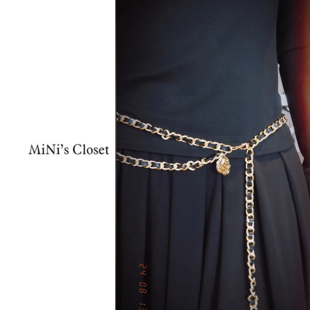 【MiNi推荐】手工定制款搭配裙子装饰腰带时尚金色链条裤带JD0258