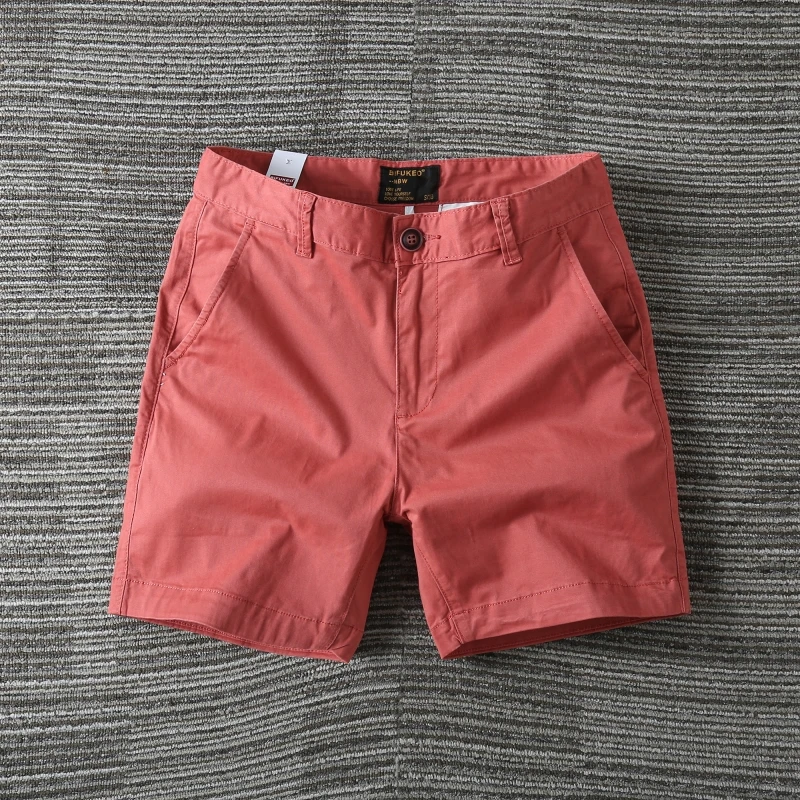 休闲短裤男外贸四分裤纯色弹力时尚海边沙滩超短裤4分裤外穿夏季