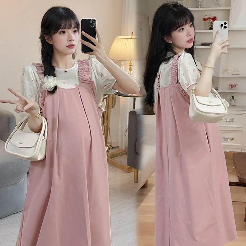 高级感孕妇装夏装连衣裙洋气外出2024潮款孕妇套装两件套夏天裙子