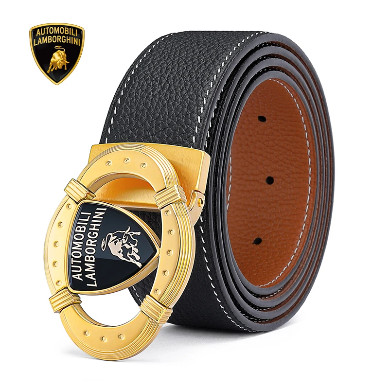 AutomobiliLamborghini/兰博基尼男士休闲皮带高档百搭礼盒装腰带