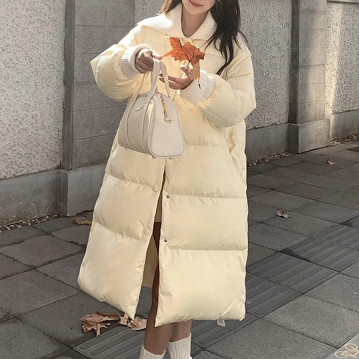 2024秋冬季通勤装小个子入冬保暖休闲时尚针织拼接ins羽绒服外套