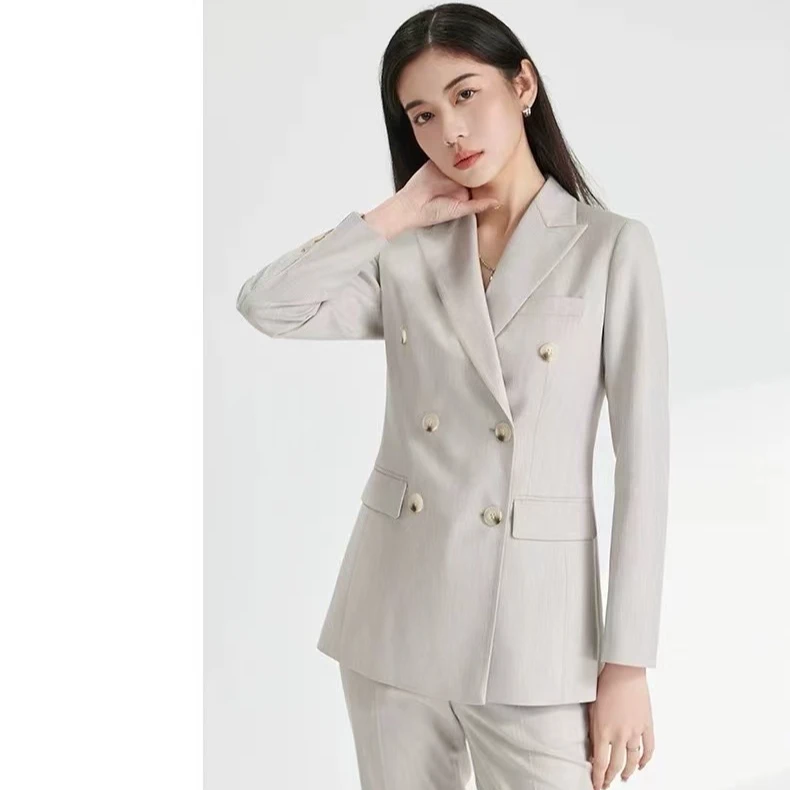 【高的雅】云母灰女西服套装外套气质女神范通勤西装套装正装女