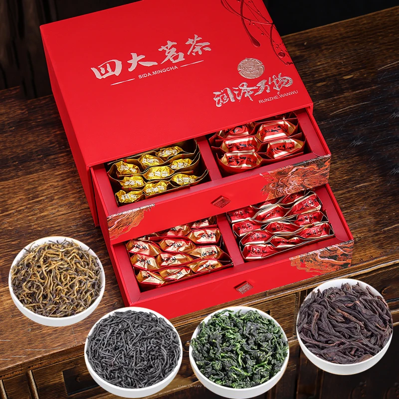 【四大名茶】金骏眉小种大红袍铁观音正山红茶礼盒装武夷山蜜香茶厂