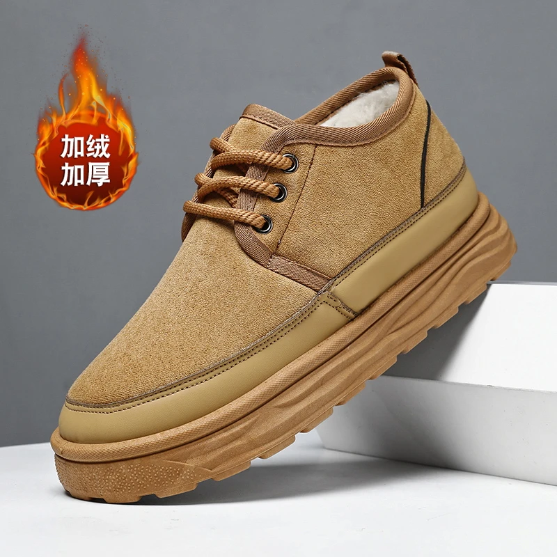 老北京一脚蹬雪地靴男士冬季新款加厚保暖轻便防滑休闲时尚马丁靴