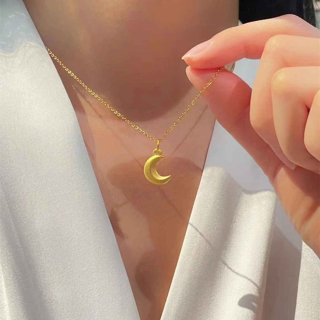 铜合金项链 新款弯弯月牙项链女轻奢小众设计时尚百搭气质锁骨链