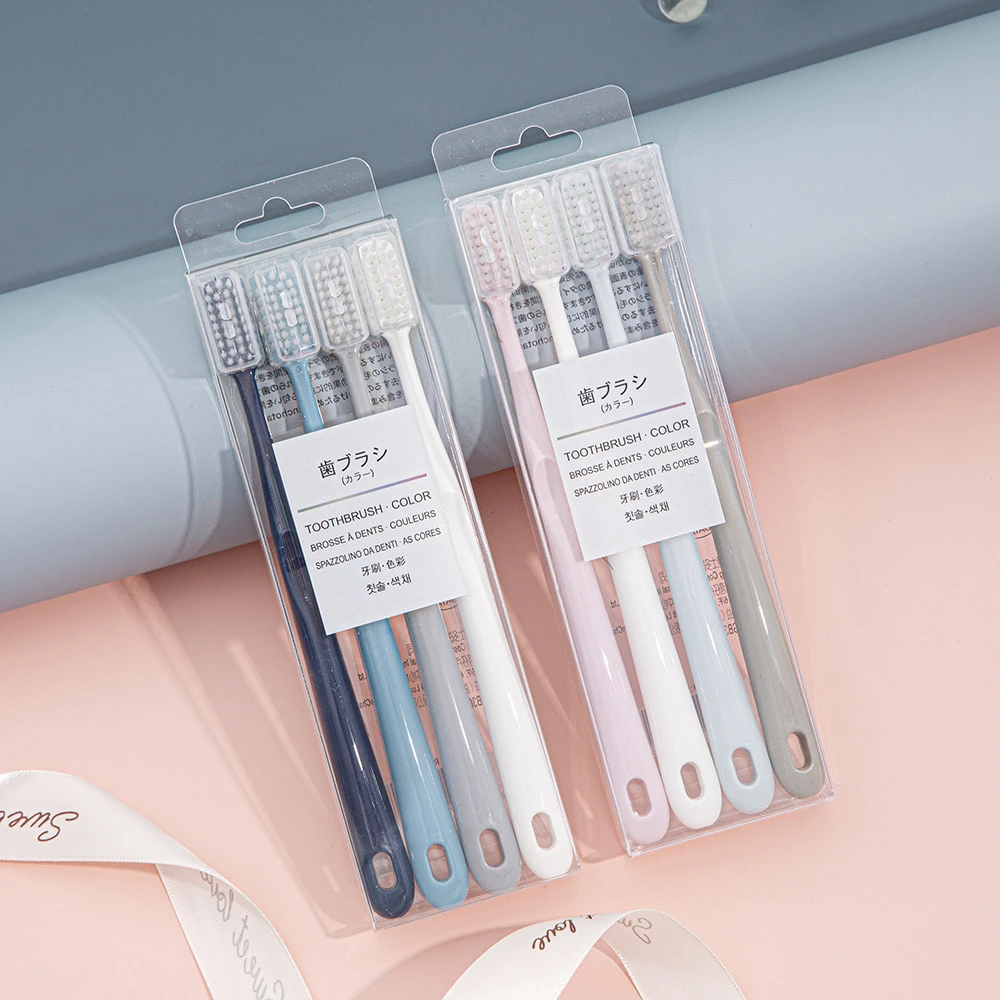 日本马卡龙牙刷软毛牙刷情侣牙刷家用牙刷带保护套装家用待客牙刷