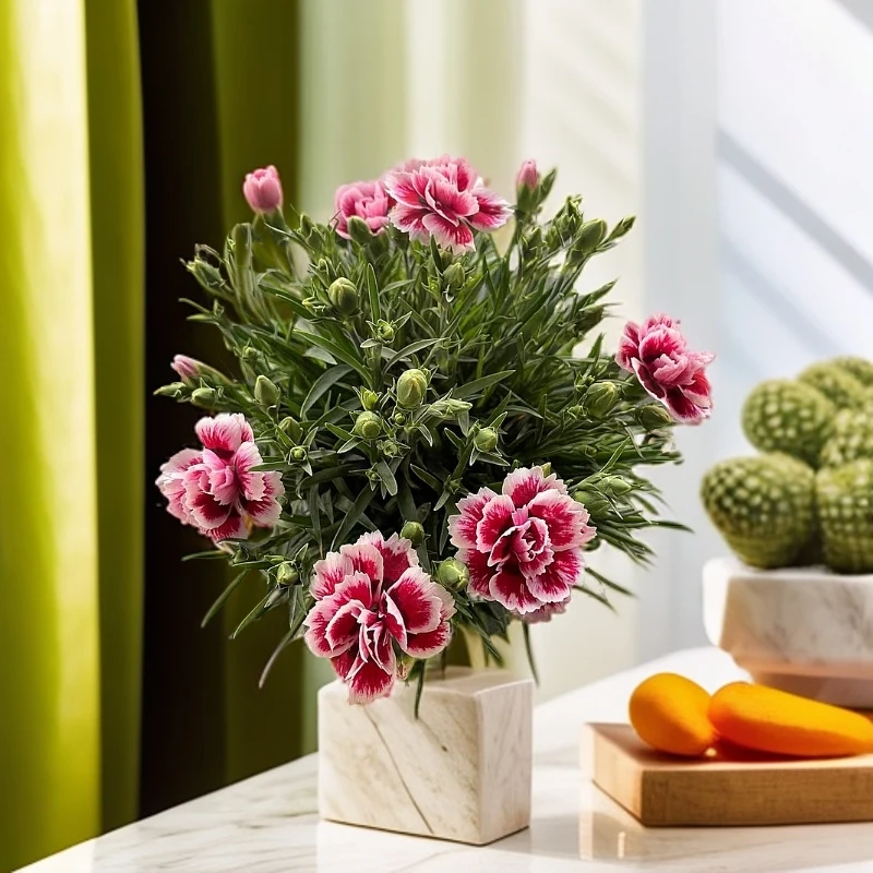 精品康乃馨盆栽组合【梅子】带花苞原盆室内阳台室外庭院