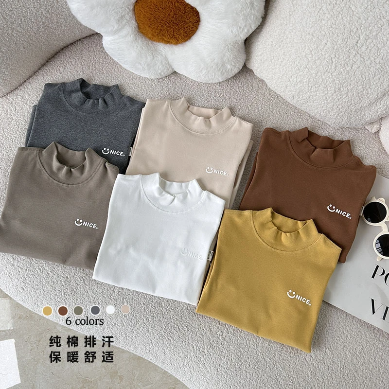 儿童打底衫中领秋冬款T恤宝宝百搭保暖内搭男女童弹力上衣潮