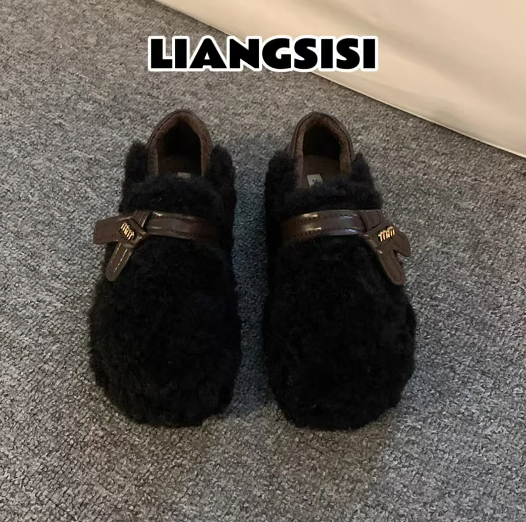 棉鞋-跟高5cm羊羔毛【收到货有浮毛属于正常现象】-11-7-C