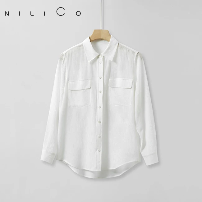 NILICO“逐光而行”高级感宽松款防晒衬衫简约时尚百搭休闲设计感