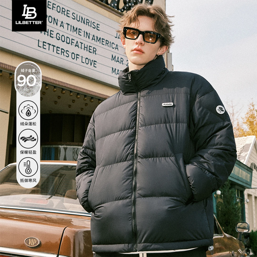 【李晨nic推荐】Lilbetter薄款羽绒服半高领外套美式潮流冬装面包服