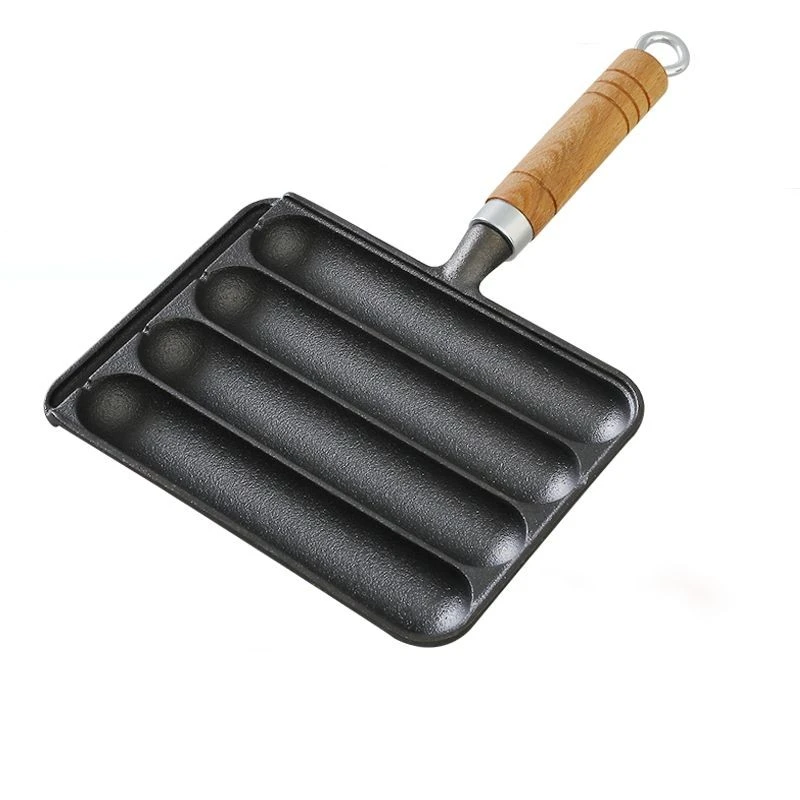 铸铁家用烤肠锅烤肠模具烤盘烤鱼豆腐烤章鱼小丸子烤肠机家用小型