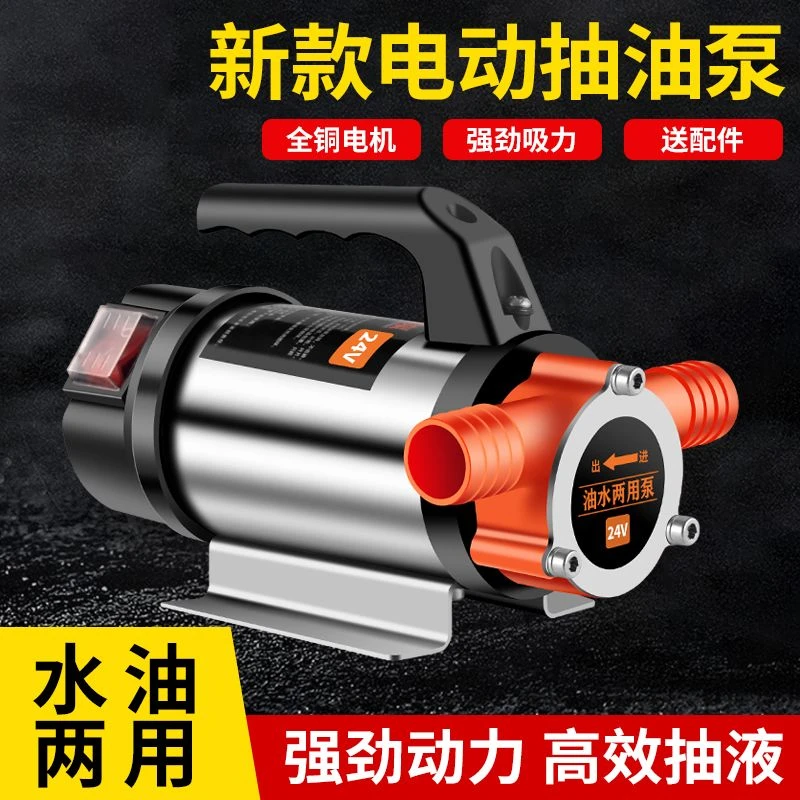 油水两用抽水泵抽油泵220V家用12V24V48V小型水泵插电直流油泵