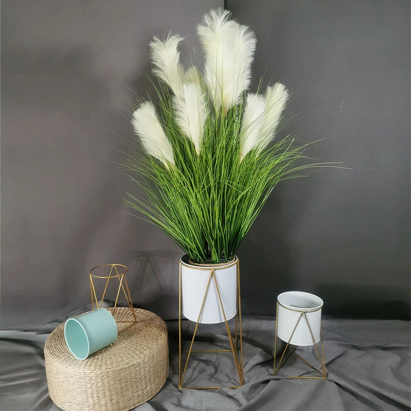 仿真芦苇假花客厅高档摆件装饰狗尾巴草落地橱窗摆设芦苇花架