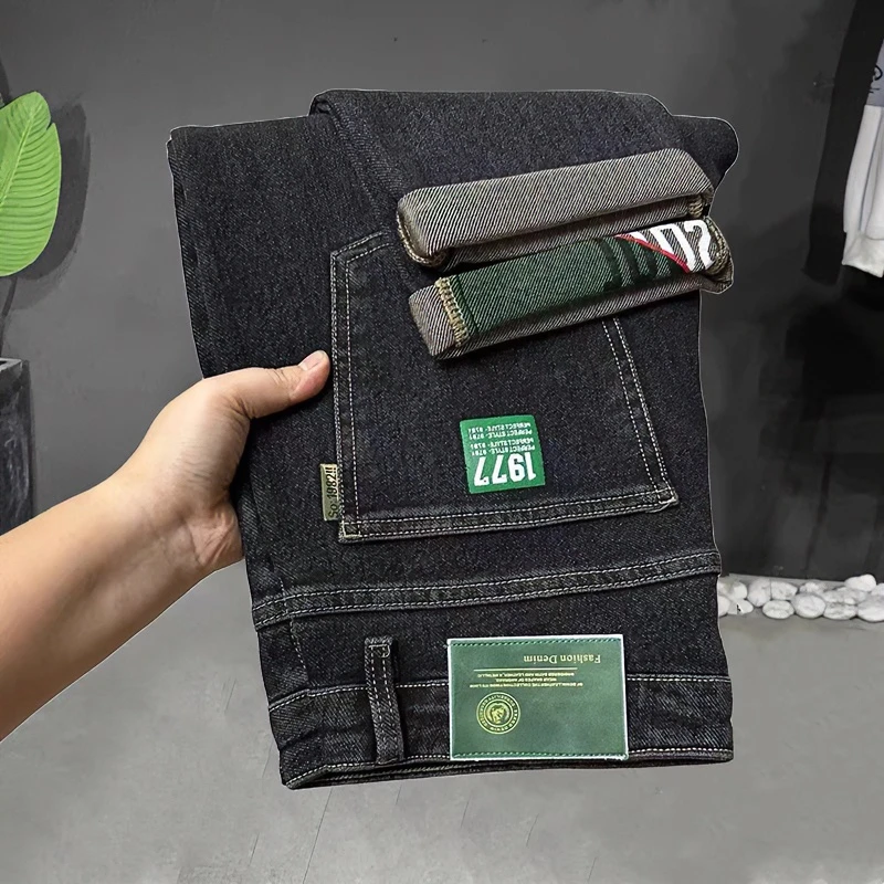 2024秋冬男士厚款小直筒潮牌男秋冬弹力裤子轻奢百搭水洗长裤秋季