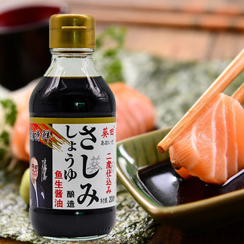 日本株社葵田鱼生酱油寿司酱油200ml芥末三五天刺身日式酱油原装
