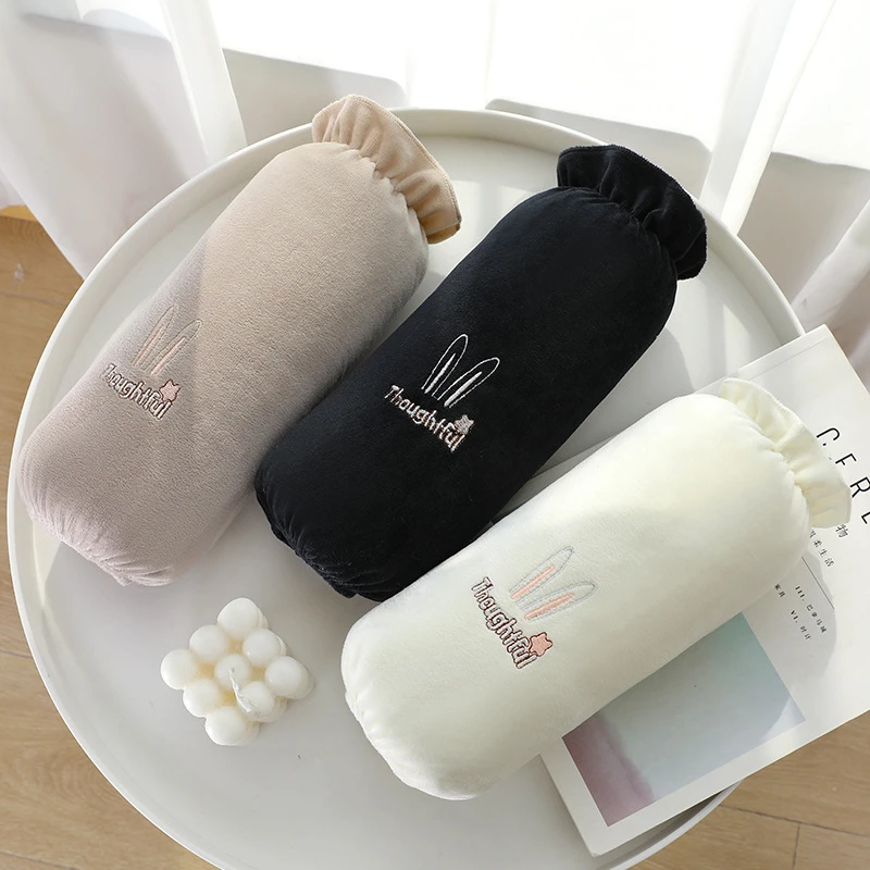 2024新款卡通长款袖套秋冬季女式办公室防污护袖可爱绒布防脏袖头