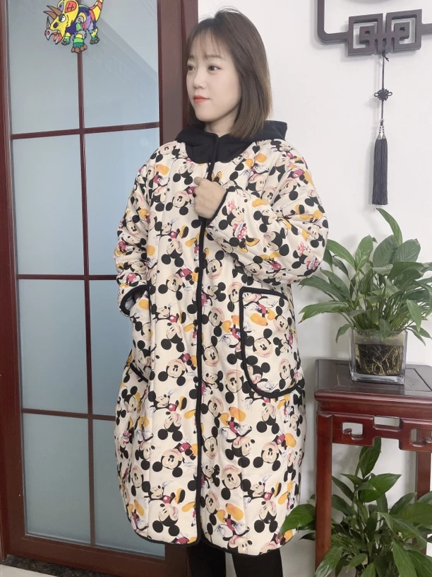 新款爆款新疆棉花衣300g（黑帽米奇）宽松显瘦家居服棉服冬季保暖