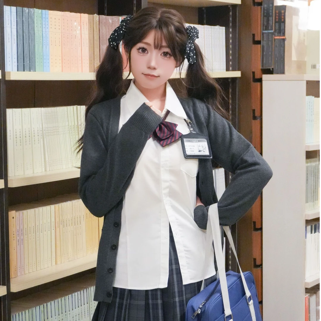 御茶家白色长袖衬衫JK制服女士上衣日系夏秋刺绣校园风少女衬衣