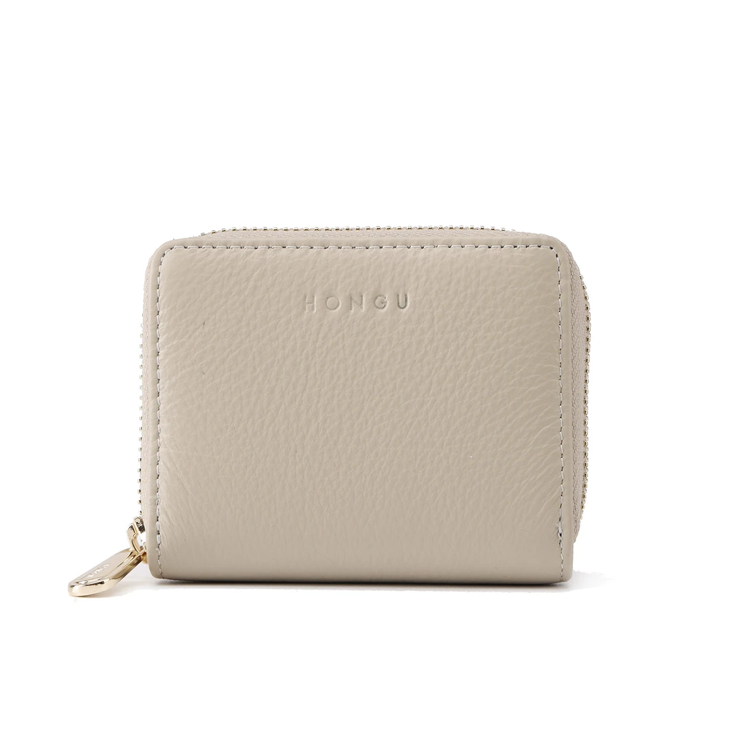 HONGU/红谷短款简约真皮卡包