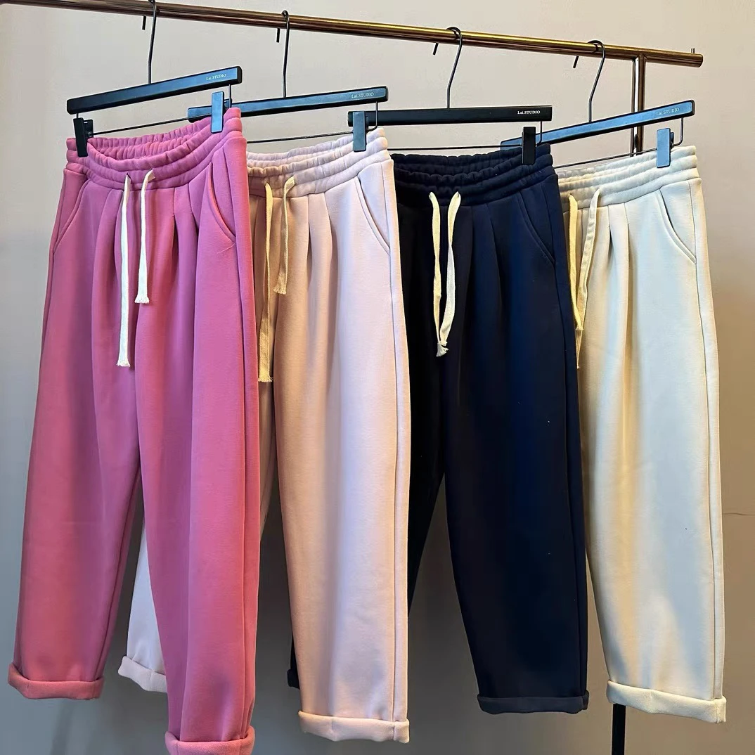 大东门原单299！秋冬哈伦裤休闲百搭宽松纯色时尚抽绳潮流直筒裤