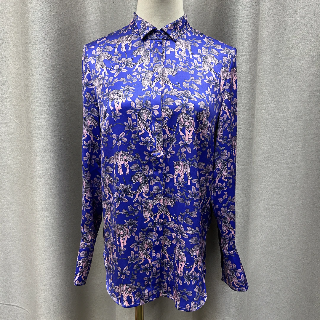 3号女款时尚休闲气质花色长袖衬衫