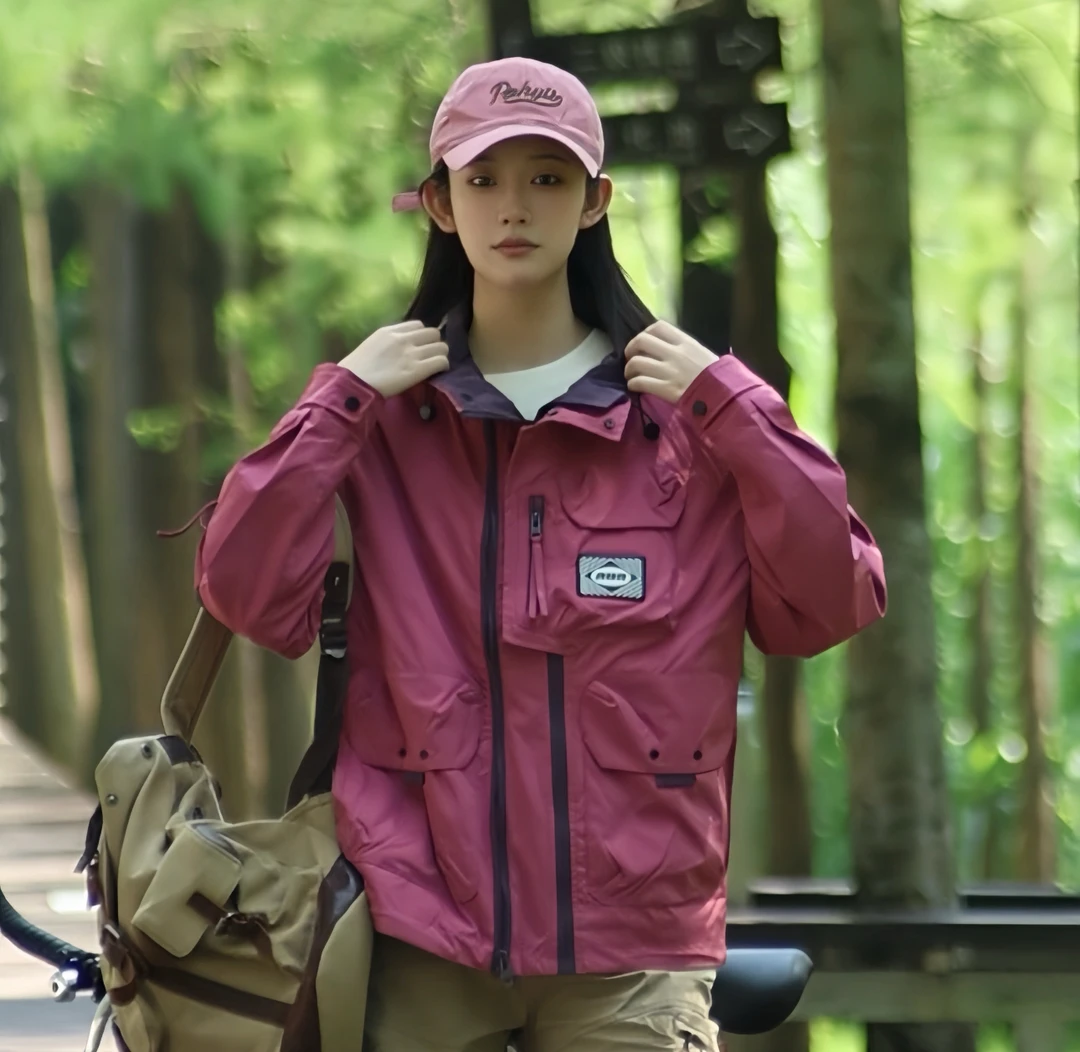 美式冲锋衣外套男女同款防水宽松多口袋户外1003款防风运动时尚