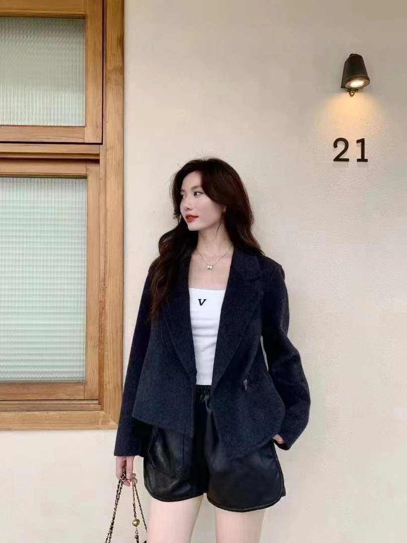 高端双面羊毛大衣5828短款小西装女秋冬装新款韩版气质外套