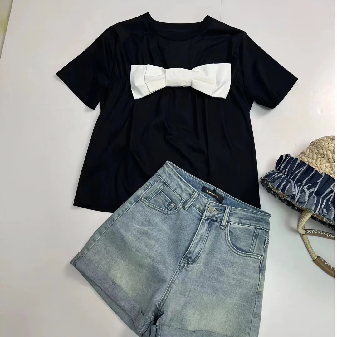 【澜墨儿】花恋蝶短袖显瘦百搭女士夏季气质