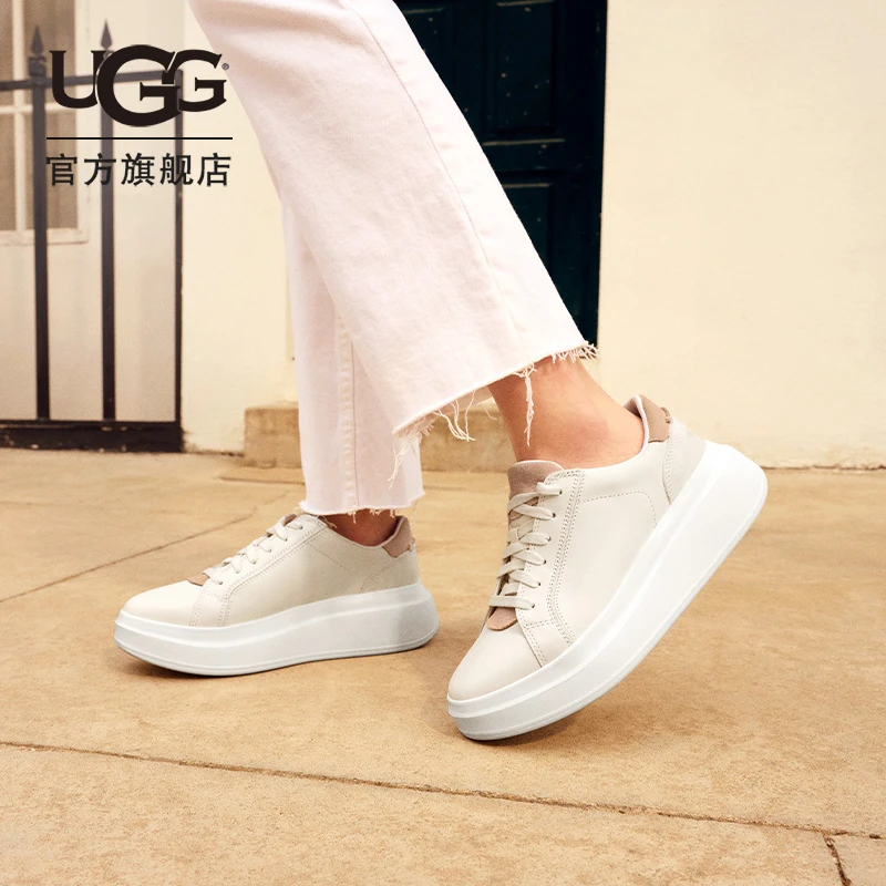 UGG春夏新款女士时尚舒适轻便平底系带圆头纯色单鞋休闲鞋1158032