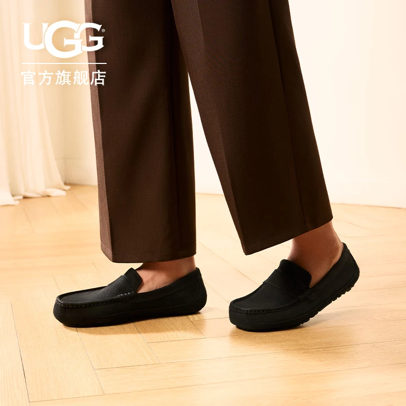 UGG 春季男士休闲商务舒适平底纯色圆头时尚豆豆鞋乐福鞋 1147410