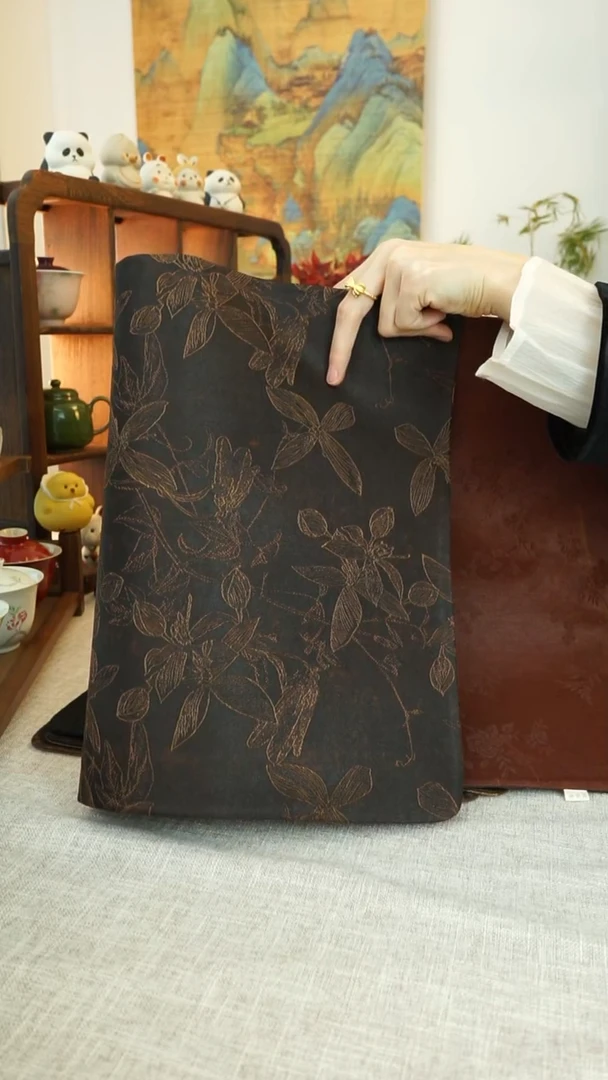 【闪购商品】其他茶席空谷幽兰双面老料香云纱茶席65*33